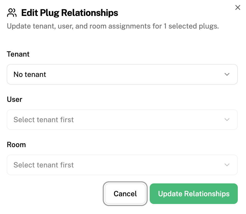 Edit Plug Relationship