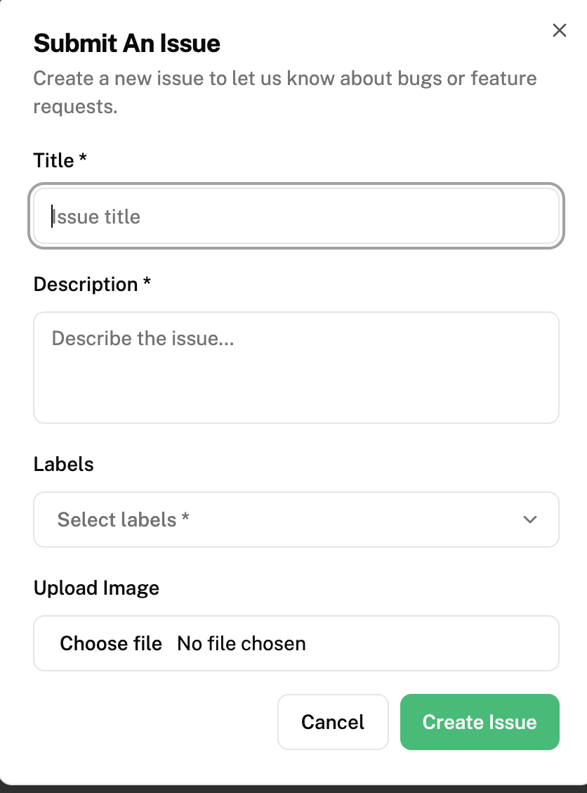 report an issue button