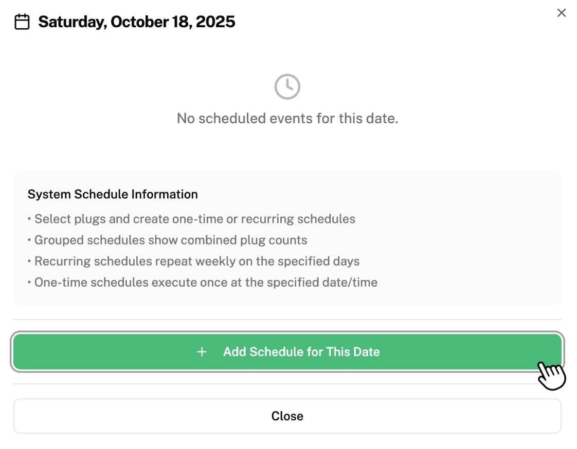 add schedule first popup