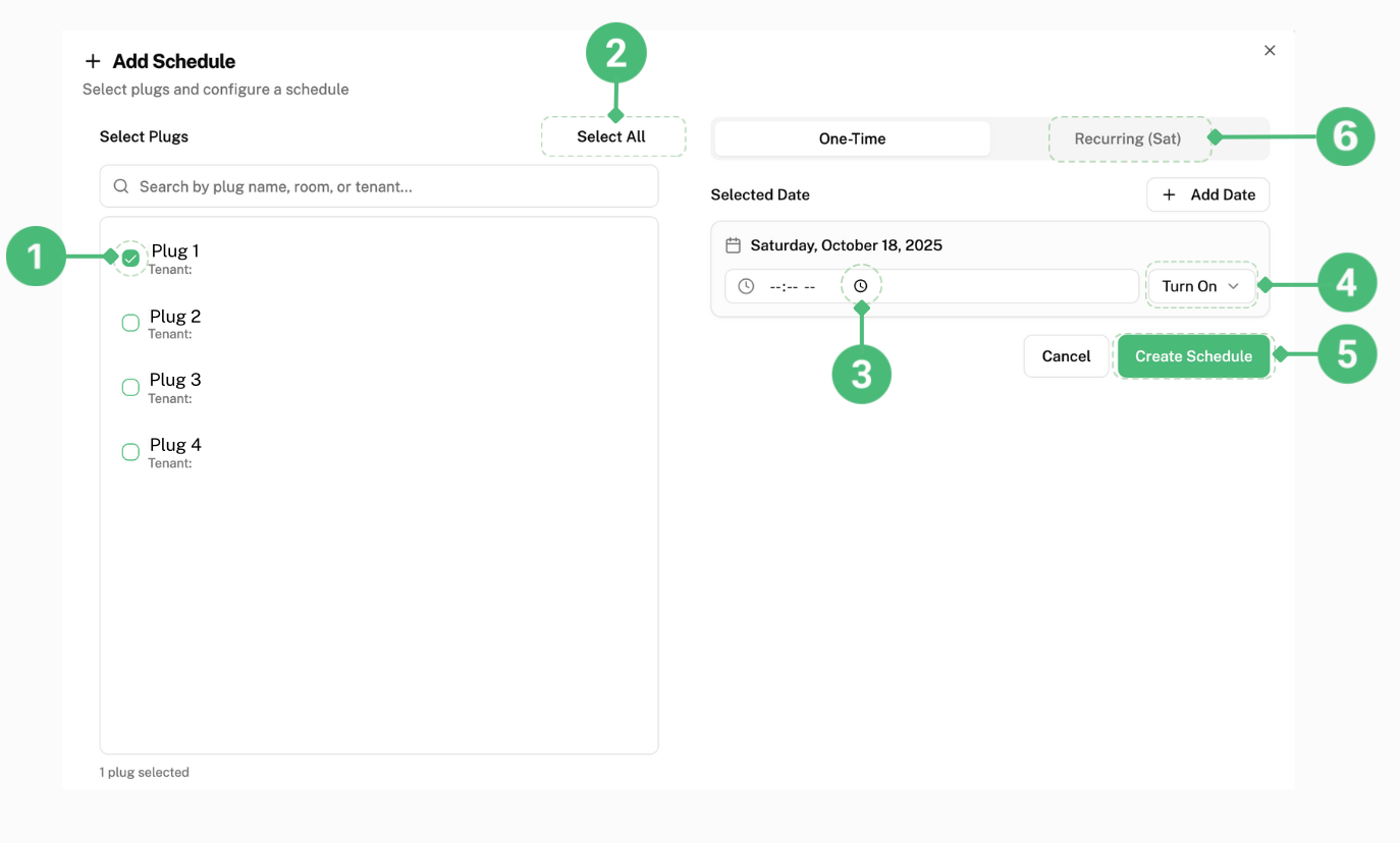 setting plug schedule